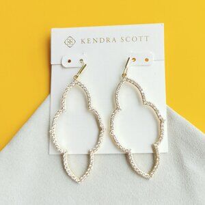 Kendra Scott Abbie Gold White Crystal Earrings